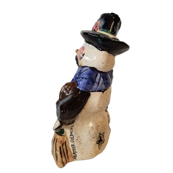 Christmas Blue Sky 2002 Snowman‎ tree luminary Heather Goldminc Snowflake Trivet - Picture 4 of 11